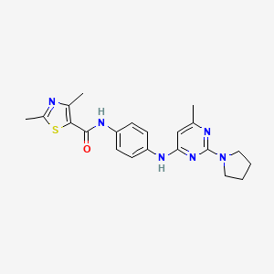 2,4-dimethyl-N-(4-((6-methyl-2-(pyrrolidin-1-yl)pyrimidin-4-yl)amino)phenyl)thiazole-5-carboxamide