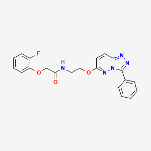 molecular formula C21H18FN5O3 B2789902 2-(2-fluorophenoxy)-N-(2-((3-phenyl-[1,2,4]triazolo[4,3-b]pyridazin-6-yl)oxy)ethyl)acetamide CAS No. 1021082-54-1