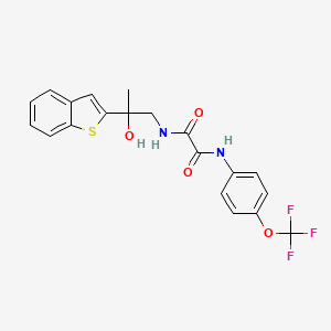 molecular formula C20H17F3N2O4S B2789938 N-[2-(1-benzothiophen-2-yl)-2-hydroxypropyl]-N'-[4-(trifluoromethoxy)phenyl]ethanediamide CAS No. 2034256-73-8