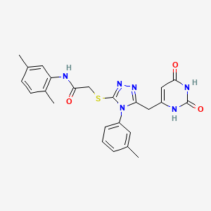 molecular formula C24H24N6O3S B2789939 N-(2,5-dimethylphenyl)-2-((5-((2,6-dioxo-1,2,3,6-tetrahydropyrimidin-4-yl)methyl)-4-(m-tolyl)-4H-1,2,4-triazol-3-yl)thio)acetamide CAS No. 852047-51-9