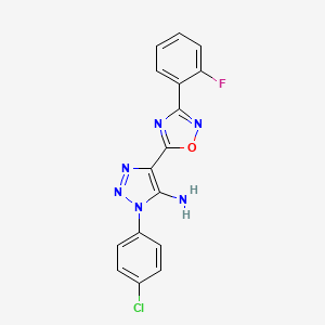 1-(4-chlorophenyl)-4-[3-(2-fluorophenyl)-1,2,4-oxadiazol-5-yl]-1H-1,2,3-triazol-5-amine