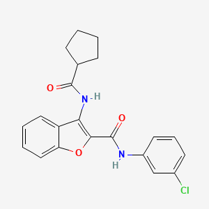 N-(3-chlorophenyl)-3-(cyclopentanecarboxamido)benzofuran-2-carboxamide