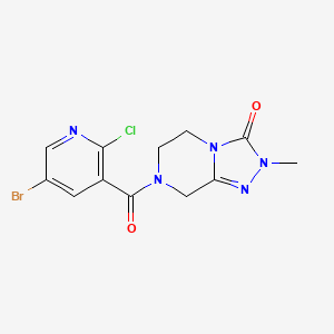 7-(5-bromo-2-chloropyridine-3-carbonyl)-2-methyl-2H,3H,5H,6H,7H,8H-[1,2,4]triazolo[4,3-a]piperazin-3-one