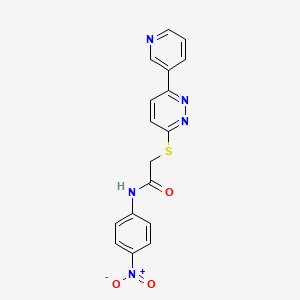 molecular formula C17H13N5O3S B2789954 N-(4-nitrophenyl)-2-{[6-(pyridin-3-yl)pyridazin-3-yl]sulfanyl}acetamide CAS No. 872987-59-2