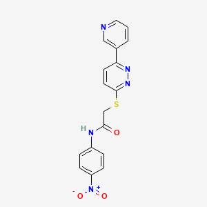 N-(4-nitrophenyl)-2-(6-pyridin-3-ylpyridazin-3-yl)sulfanylacetamide