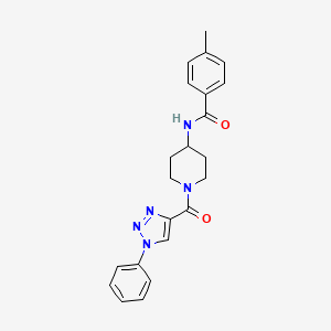 4-methyl-N-(1-(1-phenyl-1H-1,2,3-triazole-4-carbonyl)piperidin-4-yl)benzamide