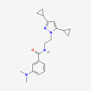 N-(2-(3,5-dicyclopropyl-1H-pyrazol-1-yl)ethyl)-3-(dimethylamino)benzamide