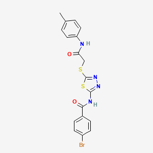 4-bromo-N-(5-((2-oxo-2-(p-tolylamino)ethyl)thio)-1,3,4-thiadiazol-2-yl)benzamide