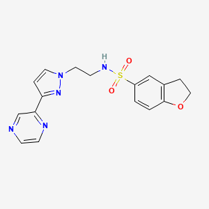 N-(2-(3-(pyrazin-2-yl)-1H-pyrazol-1-yl)ethyl)-2,3-dihydrobenzofuran-5-sulfonamide