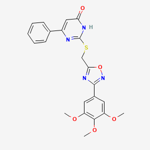 6-Phenyl-2-({[3-(3,4,5-trimethoxyphenyl)-1,2,4-oxadiazol-5-yl]methyl}sulfanyl)-4-pyrimidinol