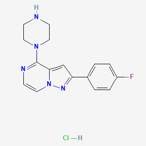 2-(4-Fluorophenyl)-4-piperazin-1-ylpyrazolo[1,5-a]pyrazine hydrochloride