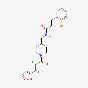 (E)-3-(2-bromophenyl)-N-((1-(3-(furan-2-yl)acryloyl)piperidin-4-yl)methyl)propanamide