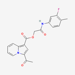 2-((3-Fluoro-4-methylphenyl)amino)-2-oxoethyl 3-acetylindolizine-1-carboxylate