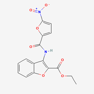 molecular formula C16H12N2O7 B2790018 Ethyl 3-(5-nitrofuran-2-carboxamido)benzofuran-2-carboxylate CAS No. 477501-53-4