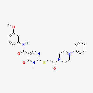 N-(3-methoxyphenyl)-1-methyl-6-oxo-2-((2-oxo-2-(4-phenylpiperazin-1-yl)ethyl)thio)-1,6-dihydropyrimidine-5-carboxamide