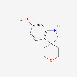molecular formula C13H17NO2 B2790032 6-Methoxy-1,2-dihydrospiro[indole-3,4'-oxane] CAS No. 1554344-29-4