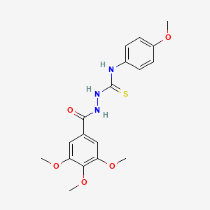 molecular formula C18H21N3O5S B2790036 N-(4-methoxyphenyl)-2-(3,4,5-trimethoxybenzoyl)-1-hydrazinecarbothioamide CAS No. 70452-42-5