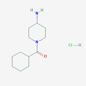 molecular formula C12H23ClN2O B2790038 (4-Aminopiperidin-1-yl)(cyclohexyl)methanone hydrochloride CAS No. 1158388-85-2