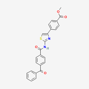 molecular formula C25H18N2O4S B2790039 methyl 4-[2-(4-benzoylbenzamido)-1,3-thiazol-4-yl]benzoate CAS No. 361173-41-3