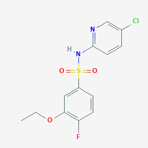 molecular formula C13H12ClFN2O3S B279008 N-(5-chloro-2-pyridinyl)-3-ethoxy-4-fluorobenzenesulfonamide 