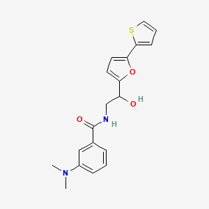 molecular formula C19H20N2O3S B2790085 3-(dimethylamino)-N-{2-hydroxy-2-[5-(thiophen-2-yl)furan-2-yl]ethyl}benzamide CAS No. 2319723-87-8