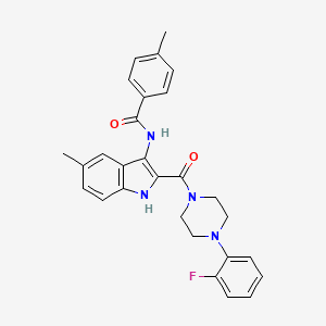 N-{2-[4-(2-fluorophenyl)piperazine-1-carbonyl]-5-methyl-1H-indol-3-yl}-4-methylbenzamide