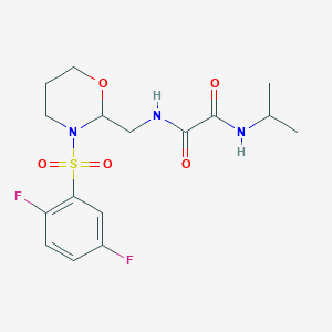 molecular formula C16H21F2N3O5S B2790102 N'-{[3-(2,5-difluorobenzenesulfonyl)-1,3-oxazinan-2-yl]methyl}-N-(propan-2-yl)ethanediamide CAS No. 872976-68-6