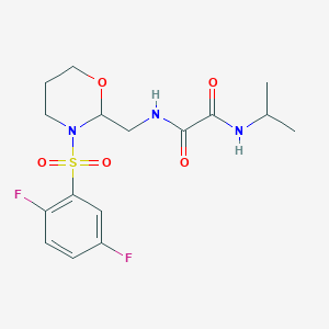 molecular formula C16H21F2N3O5S B2790102 N1-((3-((2,5-difluorophenyl)sulfonyl)-1,3-oxazinan-2-yl)methyl)-N2-isopropyloxalamide CAS No. 872976-68-6