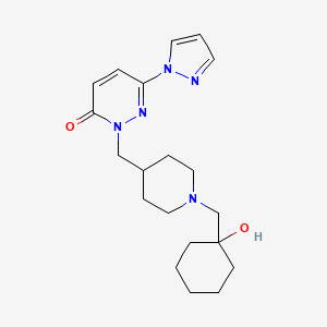 2-({1-[(1-hydroxycyclohexyl)methyl]piperidin-4-yl}methyl)-6-(1H-pyrazol-1-yl)-2,3-dihydropyridazin-3-one