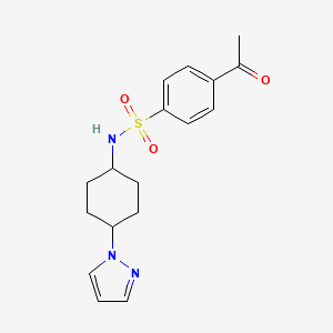 N-(4-(1H-pyrazol-1-yl)cyclohexyl)-4-acetylbenzenesulfonamide