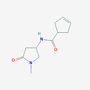 molecular formula C11H16N2O2 B2790217 N-(1-methyl-5-oxopyrrolidin-3-yl)cyclopent-3-ene-1-carboxamide CAS No. 2034368-55-1