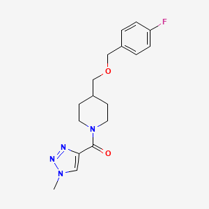 molecular formula C17H21FN4O2 B2790239 (4-(((4-fluorobenzyl)oxy)methyl)piperidin-1-yl)(1-methyl-1H-1,2,3-triazol-4-yl)methanone CAS No. 1798523-09-7