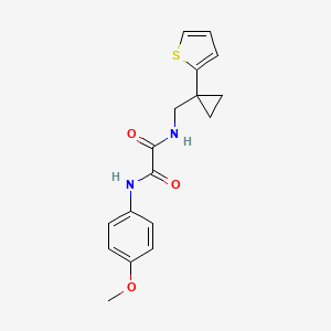 molecular formula C17H18N2O3S B2790265 N'-(4-methoxyphenyl)-N-{[1-(thiophen-2-yl)cyclopropyl]methyl}ethanediamide CAS No. 1207034-61-4