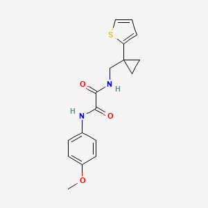N1-(4-methoxyphenyl)-N2-((1-(thiophen-2-yl)cyclopropyl)methyl)oxalamide