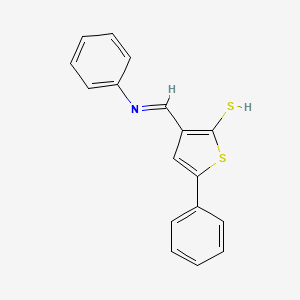 molecular formula C17H13NS2 B2790271 (E)-5-phenyl-3-((phenylamino)methylene)thiophene-2(3H)-thione CAS No. 1351487-74-5