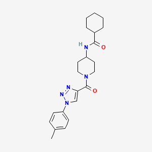 B2790287 N-(1-(1-(p-tolyl)-1H-1,2,3-triazole-4-carbonyl)piperidin-4-yl)cyclohexanecarboxamide CAS No. 1251617-25-0