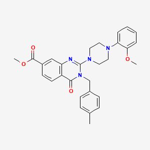 molecular formula C29H30N4O4 B2790293 methyl 2-[4-(2-methoxyphenyl)piperazin-1-yl]-3-[(4-methylphenyl)methyl]-4-oxo-3,4-dihydroquinazoline-7-carboxylate CAS No. 1112305-82-4
