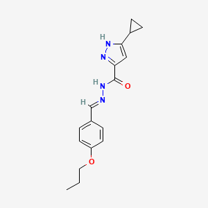 (E)-3-cyclopropyl-N'-(4-propoxybenzylidene)-1H-pyrazole-5-carbohydrazide