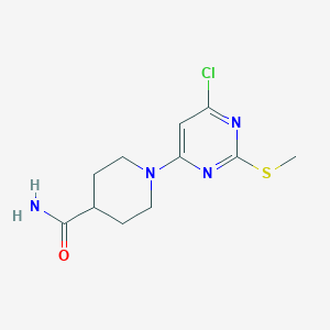 1-(6-Chloro-2-(methylsulfanyl)-4-pyrimidinyl)-4-piperidinecarboxamide