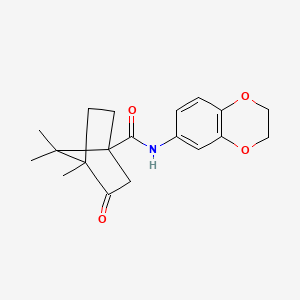 N-(2,3-dihydrobenzo[b][1,4]dioxin-6-yl)-4,7,7-trimethyl-3-oxobicyclo[2.2.1]heptane-1-carboxamide