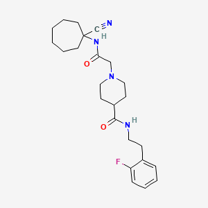 molecular formula C24H33FN4O2 B2790352 1-[2-[(1-cyanocycloheptyl)amino]-2-oxoethyl]-N-[2-(2-fluorophenyl)ethyl]piperidine-4-carboxamide CAS No. 1223479-60-4