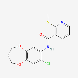 molecular formula C16H15ClN2O3S B2790379 N-(8-chloro-3,4-dihydro-2H-1,5-benzodioxepin-7-yl)-2-(methylsulfanyl)pyridine-3-carboxamide CAS No. 1089551-95-0