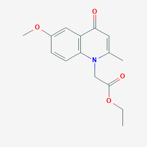 molecular formula C15H17NO4 B2790387 Ethyl 6-methoxy-2-methyl-4-oxo-1(4H)-quinolineacetate CAS No. 384362-33-8