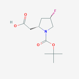 molecular formula C11H18FNO4 B2790396 N-t-BOC-cis-4-Fluoro-L-beta-Homoproline CAS No. 441716-22-9