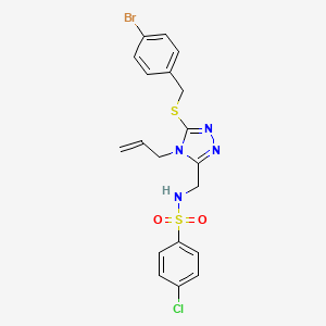 N-({4-allyl-5-[(4-bromobenzyl)sulfanyl]-4H-1,2,4-triazol-3-yl}methyl)-4-chlorobenzenesulfonamide