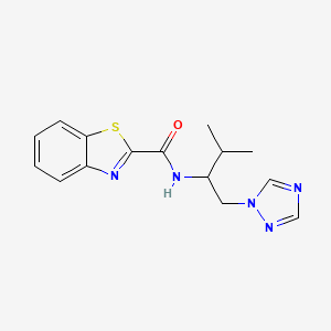 molecular formula C15H17N5OS B2790482 N-(3-methyl-1-(1H-1,2,4-triazol-1-yl)butan-2-yl)benzo[d]thiazole-2-carboxamide CAS No. 2034305-98-9