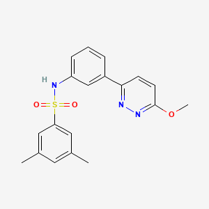 molecular formula C19H19N3O3S B2790505 N-[3-(6-methoxypyridazin-3-yl)phenyl]-3,5-dimethylbenzene-1-sulfonamide CAS No. 895803-08-4
