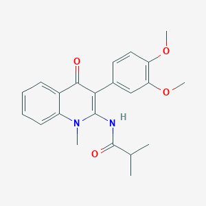 molecular formula C22H24N2O4 B2790529 N-[3-(3,4-dimethoxyphenyl)-1-methyl-4-oxo-1,4-dihydroquinolin-2-yl]-2-methylpropanamide CAS No. 883965-38-6