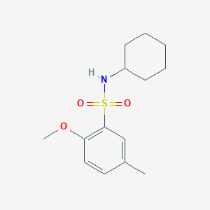 molecular formula C14H21NO3S B279056 N-cyclohexyl-2-methoxy-5-methylbenzenesulfonamide 
