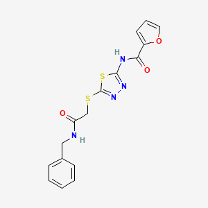 molecular formula C16H14N4O3S2 B2790598 N-(5-((2-(benzylamino)-2-oxoethyl)thio)-1,3,4-thiadiazol-2-yl)furan-2-carboxamide CAS No. 868976-75-4